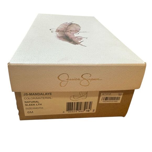 Jessica Simpson Mandalaye Elastic Criss-Cross Ankle Strap Leather Ballet Flats - Picture 9 of 10